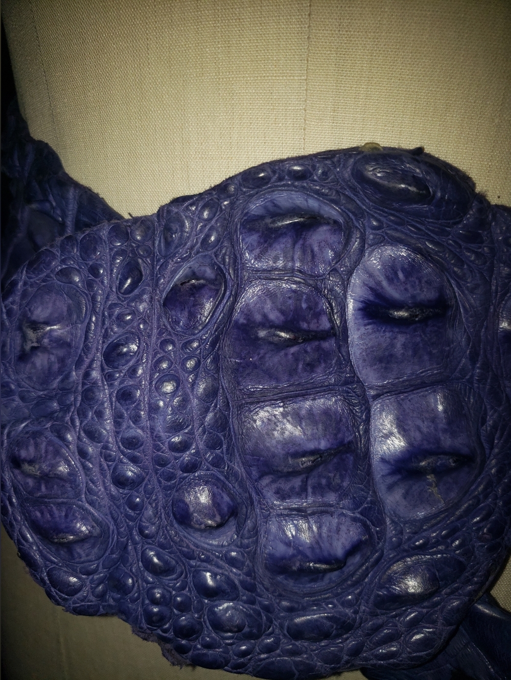 Genuine Crocodile Skin Corset Lilac Purple Belt - Picture 4 of 16